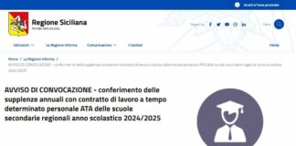 Avviso Convocazione Personale ATA Regione Sicilia