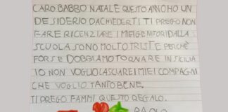 Lettera di un bambino di 7 anni