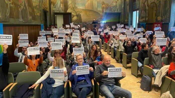 Protesta dei ricercatori precari CNR