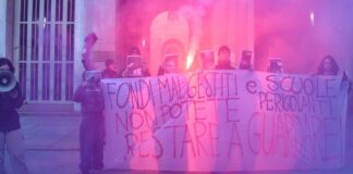 La protesta degli studenti di Lecce