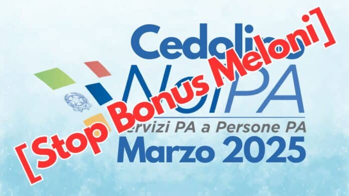 Cedolino NoiPA Marzo 2025 Stop Bonus Meloni