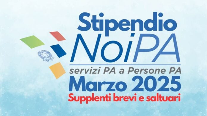 Stipendio NoiPA Marzo 2025 Supplenti bevi