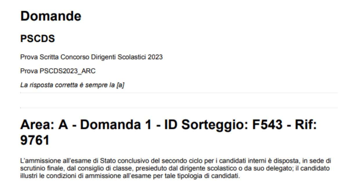 Concorso Dirigenti Scolastici 2023: ecco le tracce della prova scritta pubblicate in queste ore dal MiM